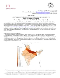 NEW STUDY: AIR POLLUTION from MANY SOURCES CREATES SIGNIFICANT HEALTH BURDEN in INDIA Continued Aggressive Policy Action Could Reduce Health Impact Significantly