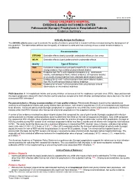 Synagis) Prophylaxis in Hospitalized Patients Evidence Summary