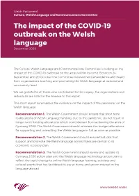 The Impact of the COVID-19 Outbreak on the Welsh Language December 2020