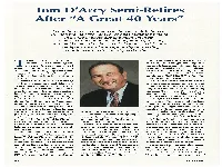 Tom D'arcy Semi-Retires
