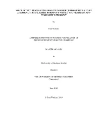 Translating Orality in Robert Bringhurst's a Story