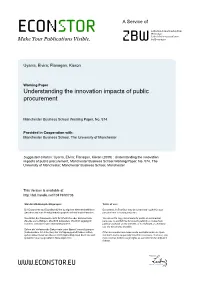 Understanding the Innovation Impact of Public Procurement