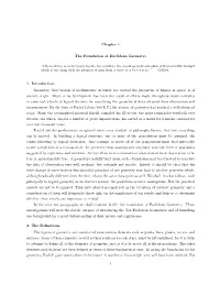 Chapter 1 the Foundation of Euclidean Geometry