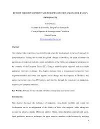 Cross-Border Mobility and Sense of Europe: Narratives of Moldavian Returned Immigrants