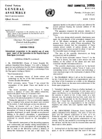 General Assembly -Twenty-Second Session - First Committee Achievements Marking New Advances in the Development of 11