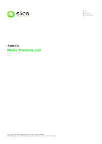 Media Tracking List Edition January 2021