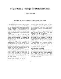 Megavitamin Therapy for Different Cases