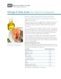 Omega-3 Fatty Acids Fact Sheet for Consumers