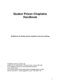 Quaker Prison Chaplains Handbook