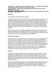 Summary the Application Is Recommended for Approval. The
