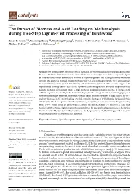 The Impact of Biomass and Acid Loading on Methanolysis During Two-Step Lignin-First Processing of Birchwood