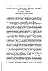 THE MILKY WAY from AQUILA to CYGNUS Space Density Function and the Distribution of the Dark Nebulae