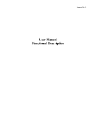 User Manual Functional Description