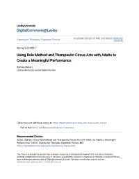 Using Role Method and Therapeutic Circus Arts with Adults to Create a Meaningful Performance