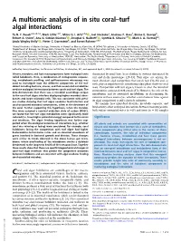 A Multiomic Analysis of in Situ Coral–Turf Algal Interactions