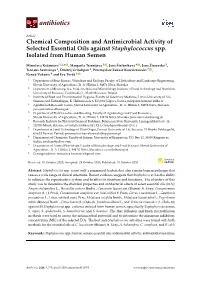 Chemical Composition and Antimicrobial Activity of Selected Essential Oils Against Staphylococcus Spp