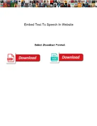 Embed Text to Speech in Website