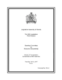 Legislative Assembly of Alberta the 29Th Legislature Third Session