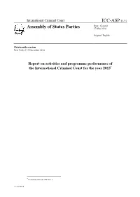 Report on Programme Performance Of