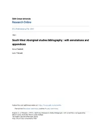 South West Aboriginal Studies Bibliography : with Annotations and Appendices