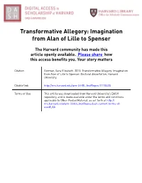 Transformative Allegory: Imagination from Alan of Lille to Spenser