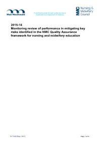 2015-16 Monitoring Review of Performance in Mitigating Key Risks