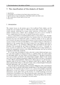 7. the Classi Ication O the Dialects O Dutch