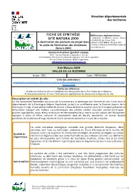 Fiche De Synthèse Site Natura 2000