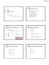 Functions in C++