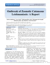 Outbreak of Zoonotic Cutaneous Leishmaniasis: a Report