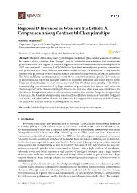 Regional Differences in Women's Basketball: a Comparison Among