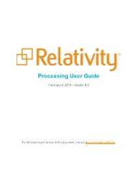 Relativity Processing User Guide V9.2