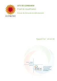 SITE DE CORBEHEM Projet De Requalification