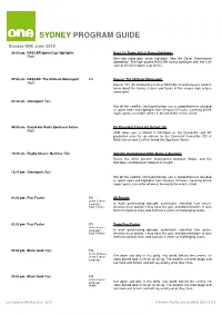 Sydney Program Guide