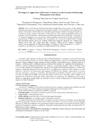 The Impact of Application of Electronic Commerce on the Customer Relationship Management (Case Study)