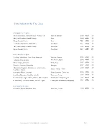 Wine Selection by the Glass