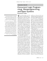Concurrent Logic Program-Ming, Metaprogramming, and Open
