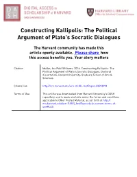Constructing Kallipolis: the Political Argument of Plato's Socratic Dialogues