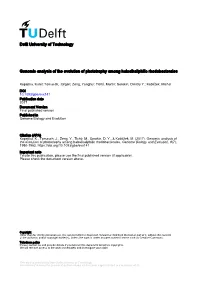 Delft University of Technology Genomic Analysis of the Evolution