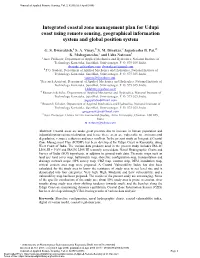Integrated Coastal Zone Management Plan for Udupi Coast Using Remote Sensing, Geographical Information System and Global Position System