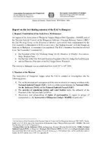 Report on the Fact-Finding Mission of the EAJ to Hungary 1