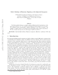 Static Solutions of Einstein's Equations with Spherical Symmetry