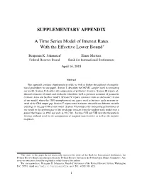 SUPPLEMENTARY APPENDIX a Time Series Model of Interest Rates