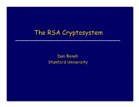 The RSA Cryptosystem