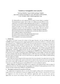 Towards a Manageable Linux Security