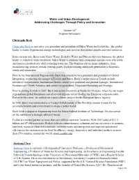 Water and Urban Development: Addressing Challenges Through Policy and Innovation