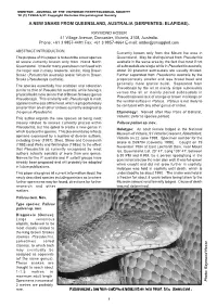 5 a New Snake from Queensland