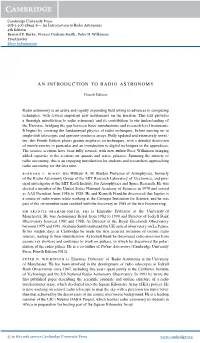 An Introduction to Radio Astronomy 4Th Edition Bernard F