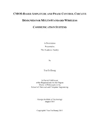 Cmos-Based Amplitude and Phase Control Circuits Designed for Multi