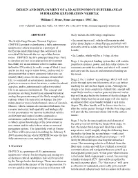 Design and Deployment of a 3D Autonomous Subterranean Submarine Exploration Vehicle